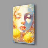 Lemony Dreams Glass Wall Art || Designer Collection Aaria Tees