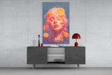 Orange Bubbles Glass Wall Art || Designer Collection Aaria Tees