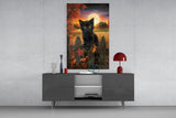Autumn Cat Glass Wall Art || Designer Collection Aaria Tees