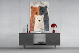 Bear Family Glass Wall Art || Designer Collection Aaria Tees