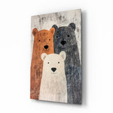 Bear Family Glass Wall Art || Designer Collection Aaria Tees