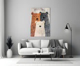 Bear Family Glass Wall Art || Designer Collection Aaria Tees