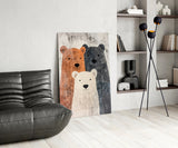 Bear Family Glass Wall Art || Designer Collection Aaria Tees