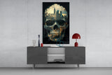 City Skull Glass Wall Art || Designer Collection Aaria Tees