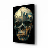 City Skull Glass Wall Art || Designer Collection Aaria Tees