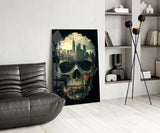 City Skull Glass Wall Art || Designer Collection Aaria Tees