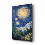 Starry Night Review Glass Wall Art || Designer Collection Aaria Tees