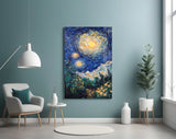 Starry Night Review Glass Wall Art || Designer Collection Aaria Tees
