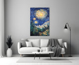 Starry Night Review Glass Wall Art || Designer Collection Aaria Tees