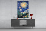 Starry Night Review Glass Wall Art || Designer Collection Aaria Tees