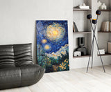 Starry Night Review Glass Wall Art || Designer Collection Aaria Tees