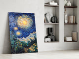 Starry Night Review Glass Wall Art || Designer Collection Aaria Tees