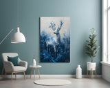 Blue Deer Glass Wall Art || Designer Collection Aaria Tees