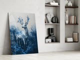 Blue Deer Glass Wall Art || Designer Collection Aaria Tees