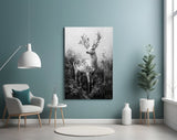 Monochrome Deer Glass Wall Art || Designer Collection Aaria Tees