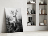 Monochrome Deer Glass Wall Art || Designer Collection Aaria Tees