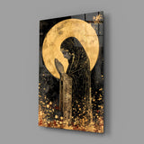 Golden Prayers of Mary Glass Wall Art || Designer Collection Aaria Tees