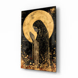 Golden Prayers of Mary Glass Wall Art || Designer Collection Aaria Tees