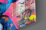 Graffiti Rabbit Glass Wall Art || Designer Collection Aaria Tees