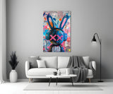 Graffiti Rabbit Glass Wall Art || Designer Collection Aaria Tees