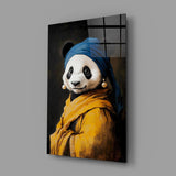 Panda with a Pearl Earring Glass Wall Art || Designer Collection Aaria Tees