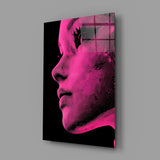 Pink with Dots Glass Wall Art || Designer Collection Aaria Tees