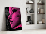 Pink with Dots Glass Wall Art || Designer Collection Aaria Tees