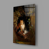 Family in the Window Glass Wall Art || Designer Collection Aaria Tees