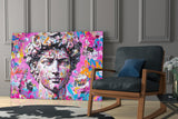 Graffiti David Glass Wall Art || Designer Collection Aaria Tees