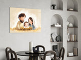 Little Holy Family Glass Wall Art || Designer Collection Aaria Tees