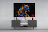 Neon Jaguar Glass Wall Art || Designer Collection Aaria Tees