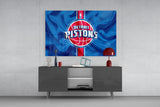 The fluctuating Detroit Pistons Glass Wall Art || Designer Collection Aaria Tees
