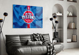 The fluctuating Detroit Pistons Glass Wall Art || Designer Collection Aaria Tees