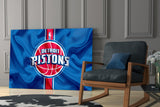 The fluctuating Detroit Pistons Glass Wall Art || Designer Collection Aaria Tees