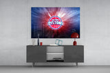 Detroit Pistons: Blue Light Glass Wall Art || Designer Collection Aaria Tees