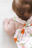 Tangerine Ruffle Cross Back Romper - Aaria Tees Aaria Tees