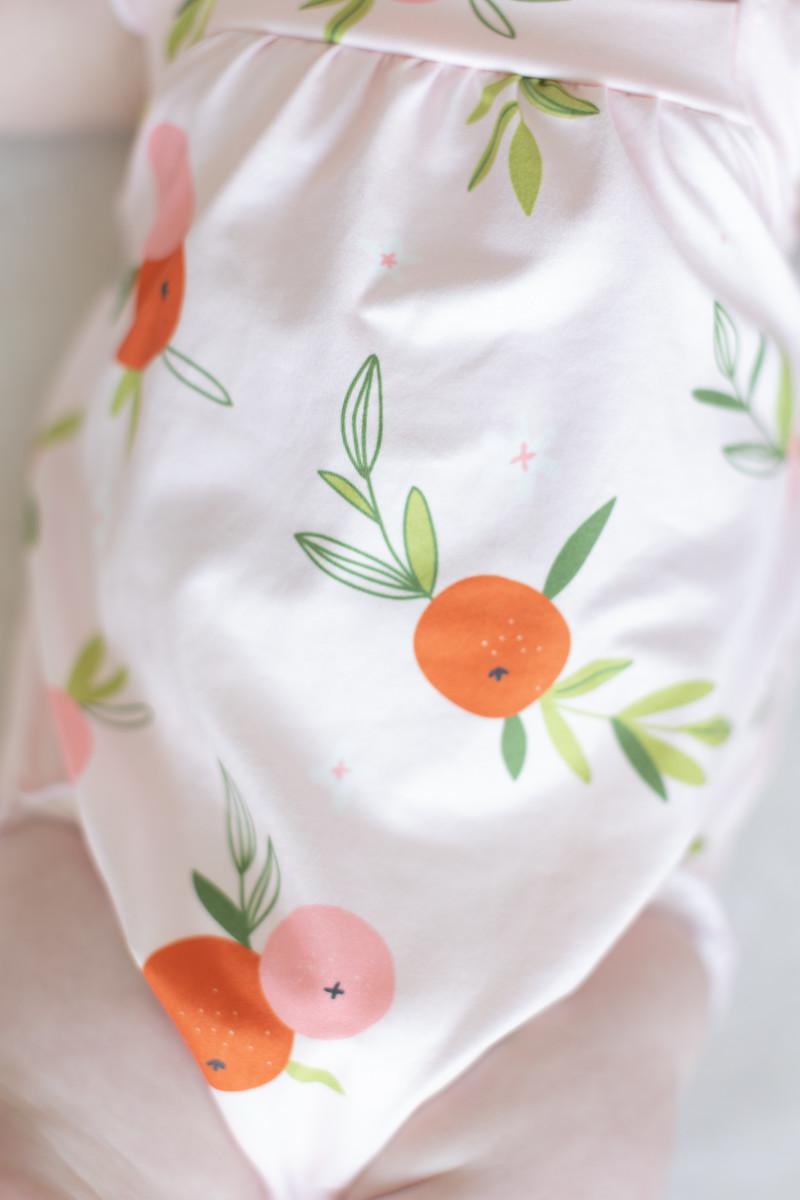 Tangerine Ruffle Cross Back Romper - Aaria Tees Aaria Tees