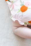 Tangerine Ruffle Cross Back Romper - Aaria Tees Aaria Tees