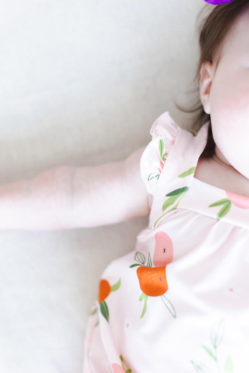 Tangerine Ruffle Cross Back Romper - Aaria Tees Aaria Tees