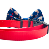 Teddy Bear Dog Bow Tie Blue Aaria Tees