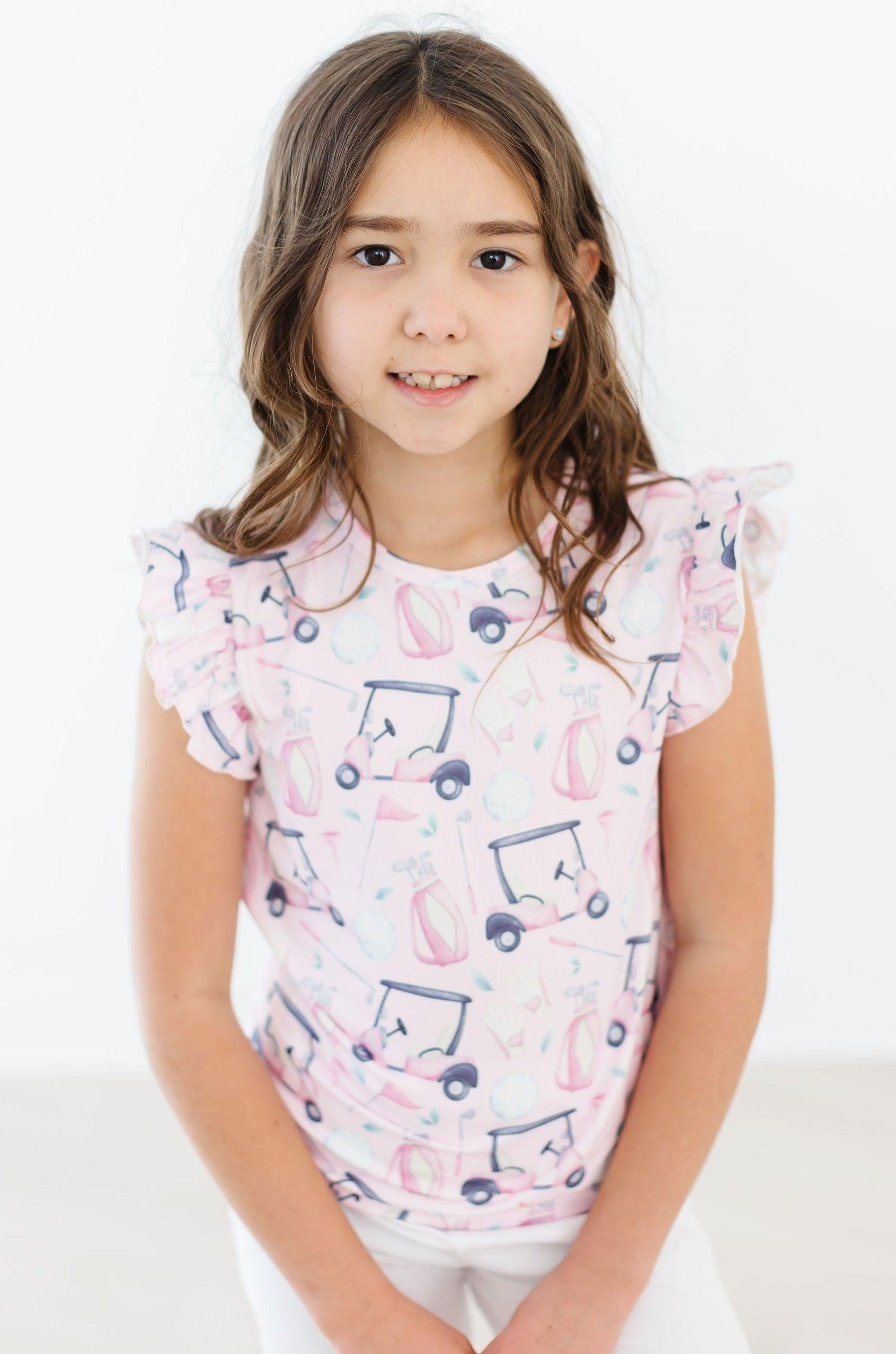 Tee Time S/S Ruffle Tee - Aaria Tees Aaria Tees