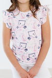 Tee Time S/S Ruffle Tee - Aaria Tees Aaria Tees