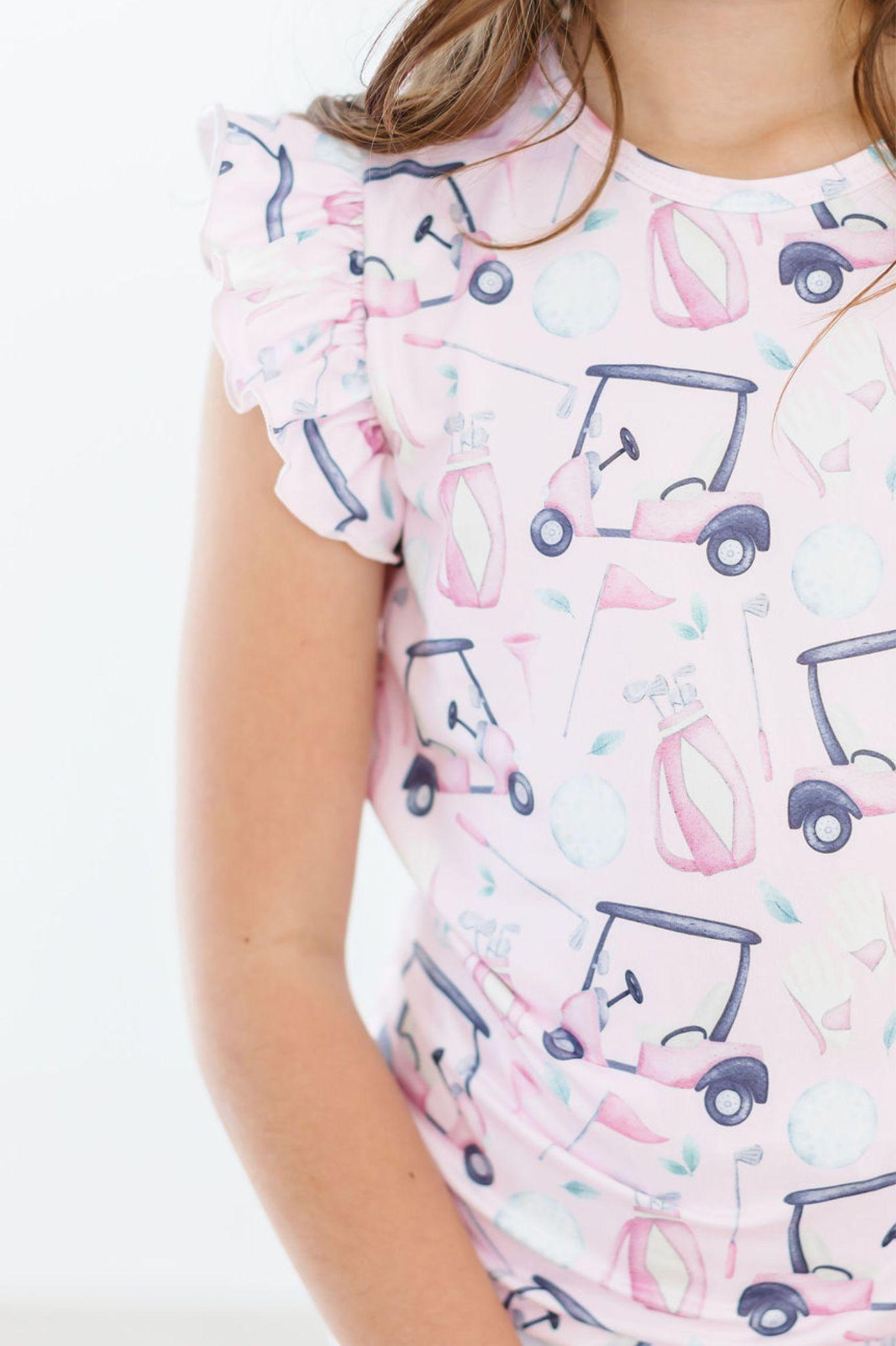 Tee Time S/S Ruffle Tee - Aaria Tees Aaria Tees