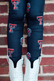 Texas Tech Black Raider Red Leggings - Aaria Tees Aaria Tees