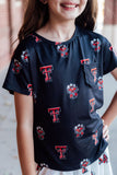 Texas Tech Black Raider Red Ruffle Pocket Tee - Aaria Tees Aaria Tees