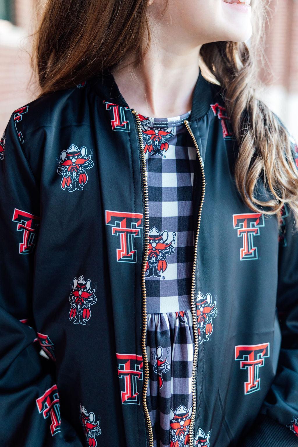 Texas Tech Black Red Raider Satin Jacket - Aaria Tees Aaria Tees