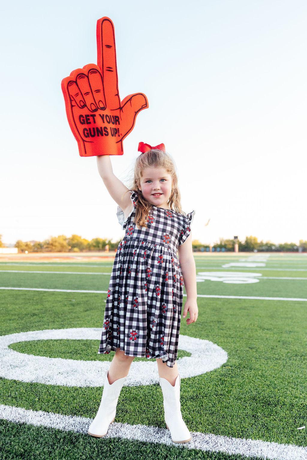 Texas Tech Plaid Raider Red Flutter Twirl Dress - Aaria Tees