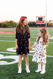 Texas Tech White Raider Red 3/4 Sleeve Pocket Twirl Dress - Aaria Tees Aaria Tees