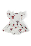 Texas Tech White Raider Red Flutter Twirl Bodysuit - Aaria Tees Aaria Tees