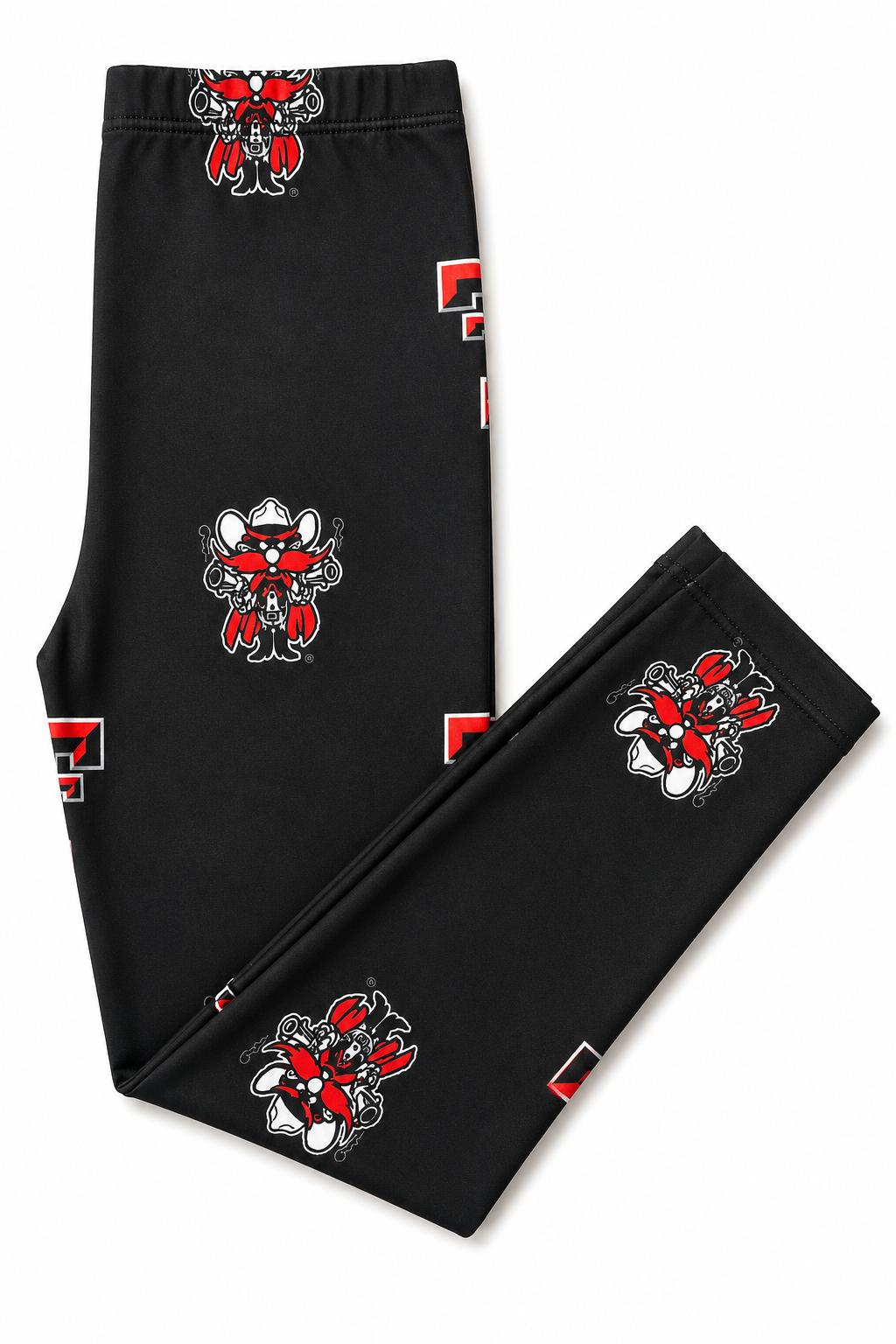 Texas Tech Black Raider Red Leggings - Aaria Tees Aaria Tees